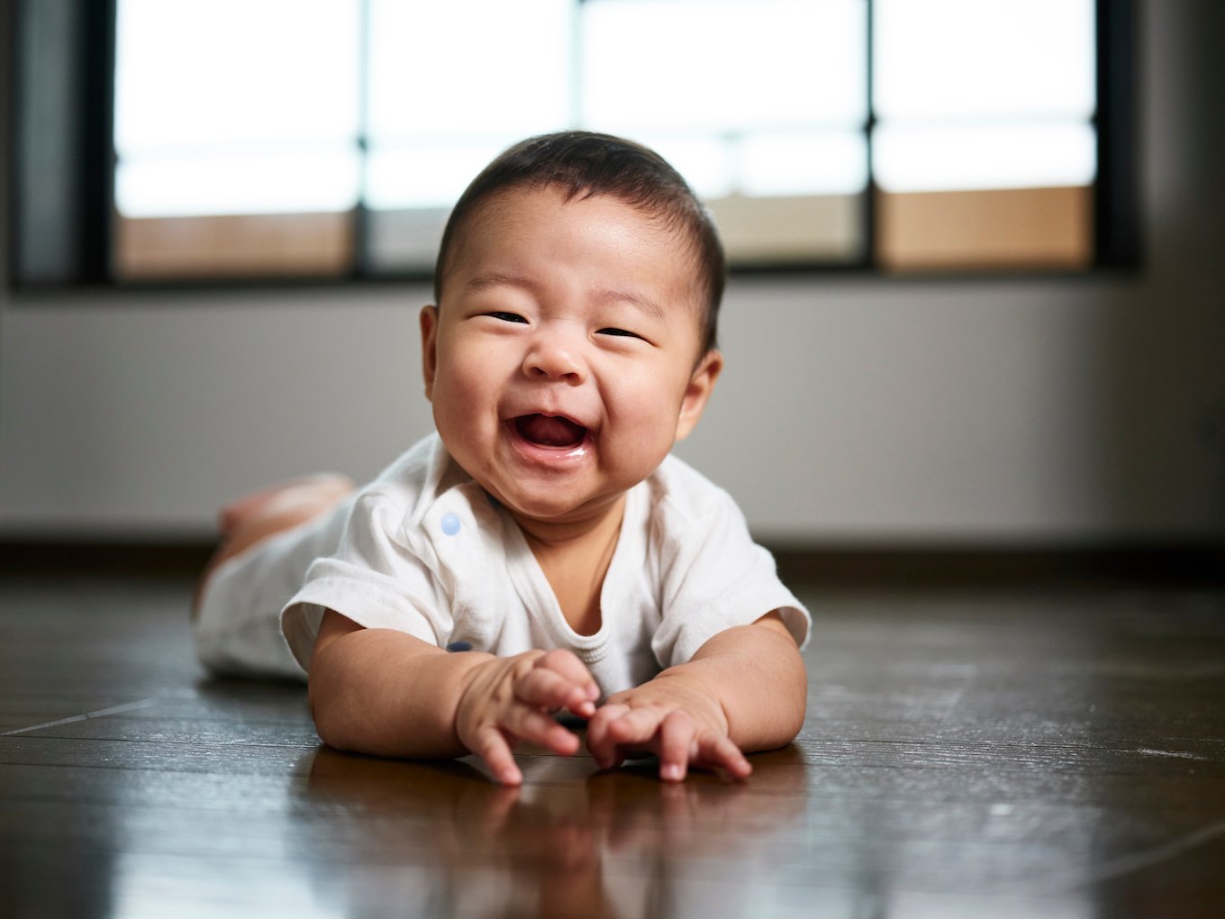 Baby boy crawling