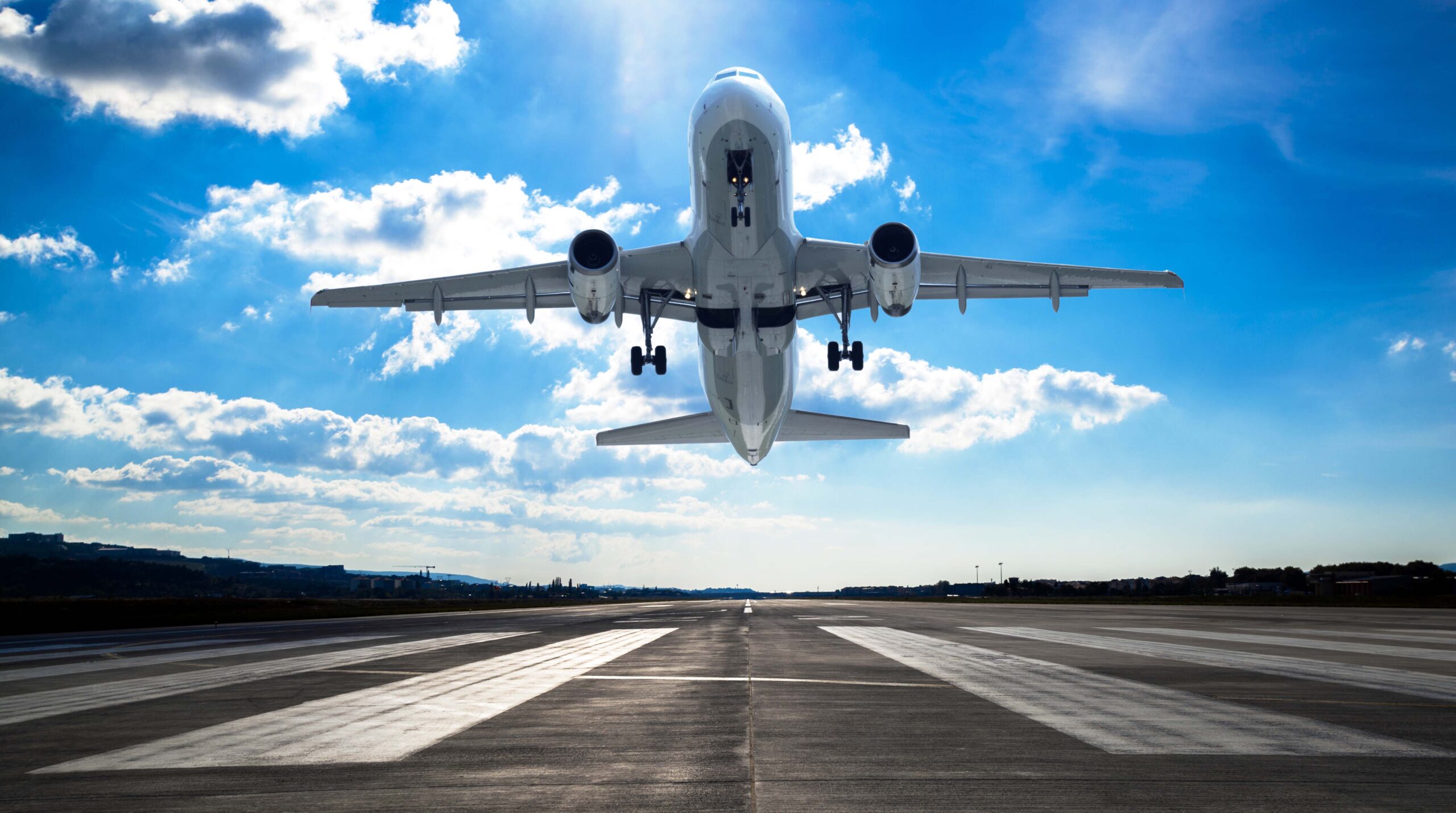 Passenger airplane taking off