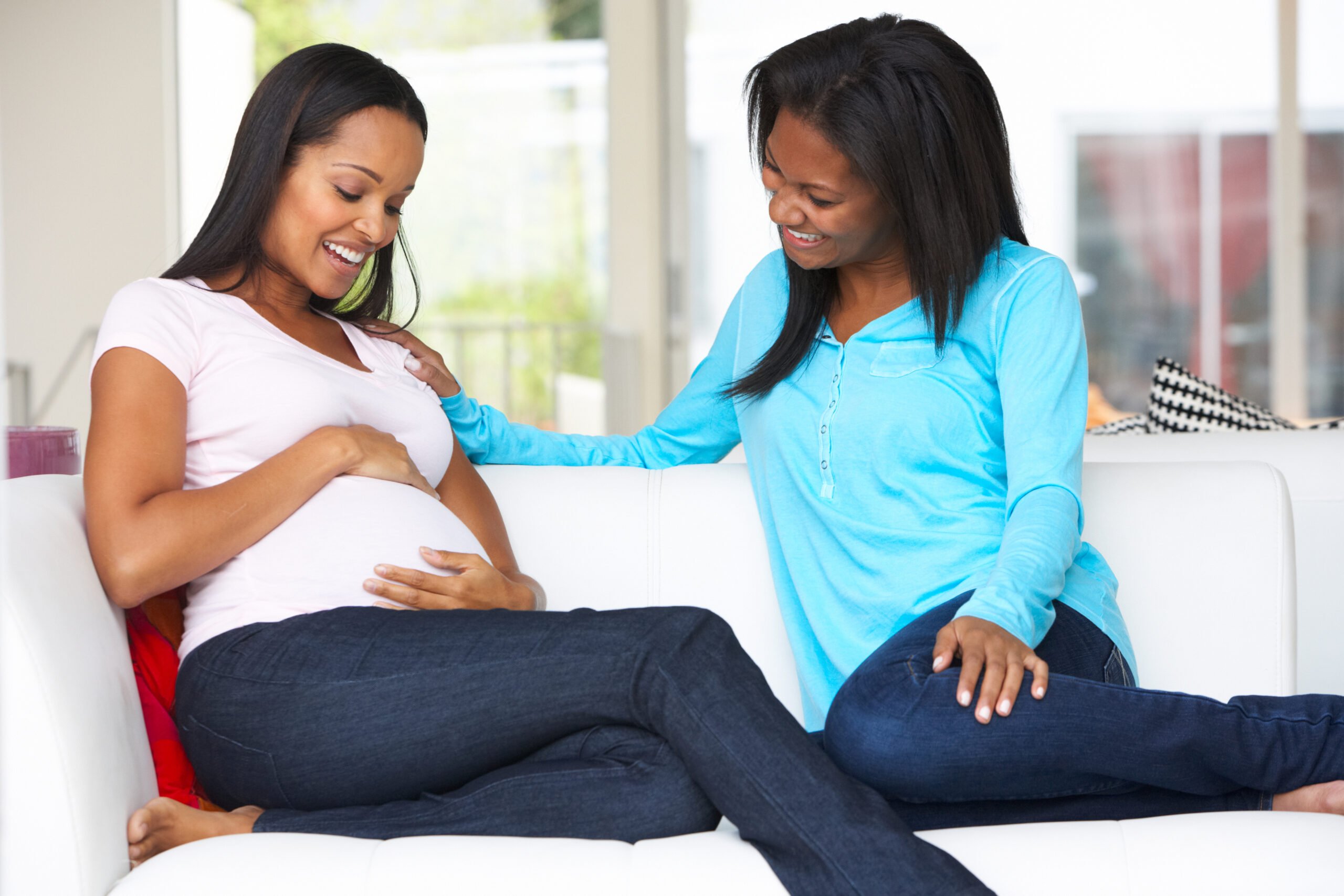 pregnant Black woman and friend